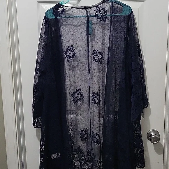 NWT Maurices Floral Lace Dark Blue Kinomo - Picture 6 of 7